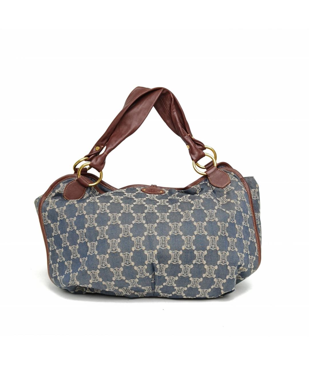 CELINE Синяя деним сумка с короткими ручками, фото 4