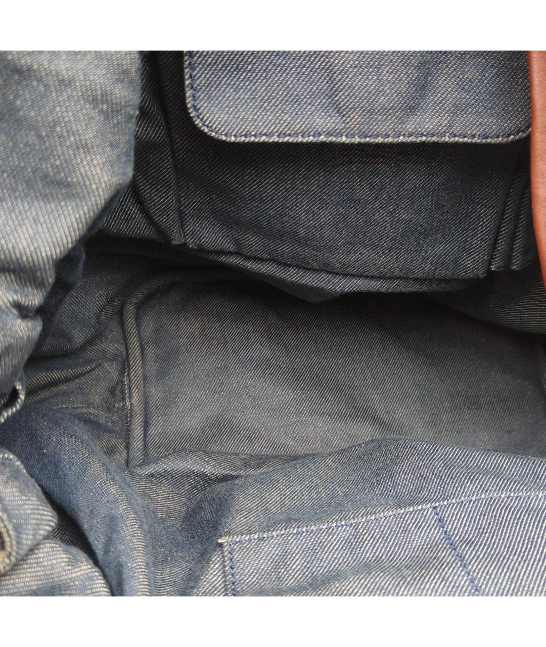 CELINE Синяя деним сумка с короткими ручками, фото 8