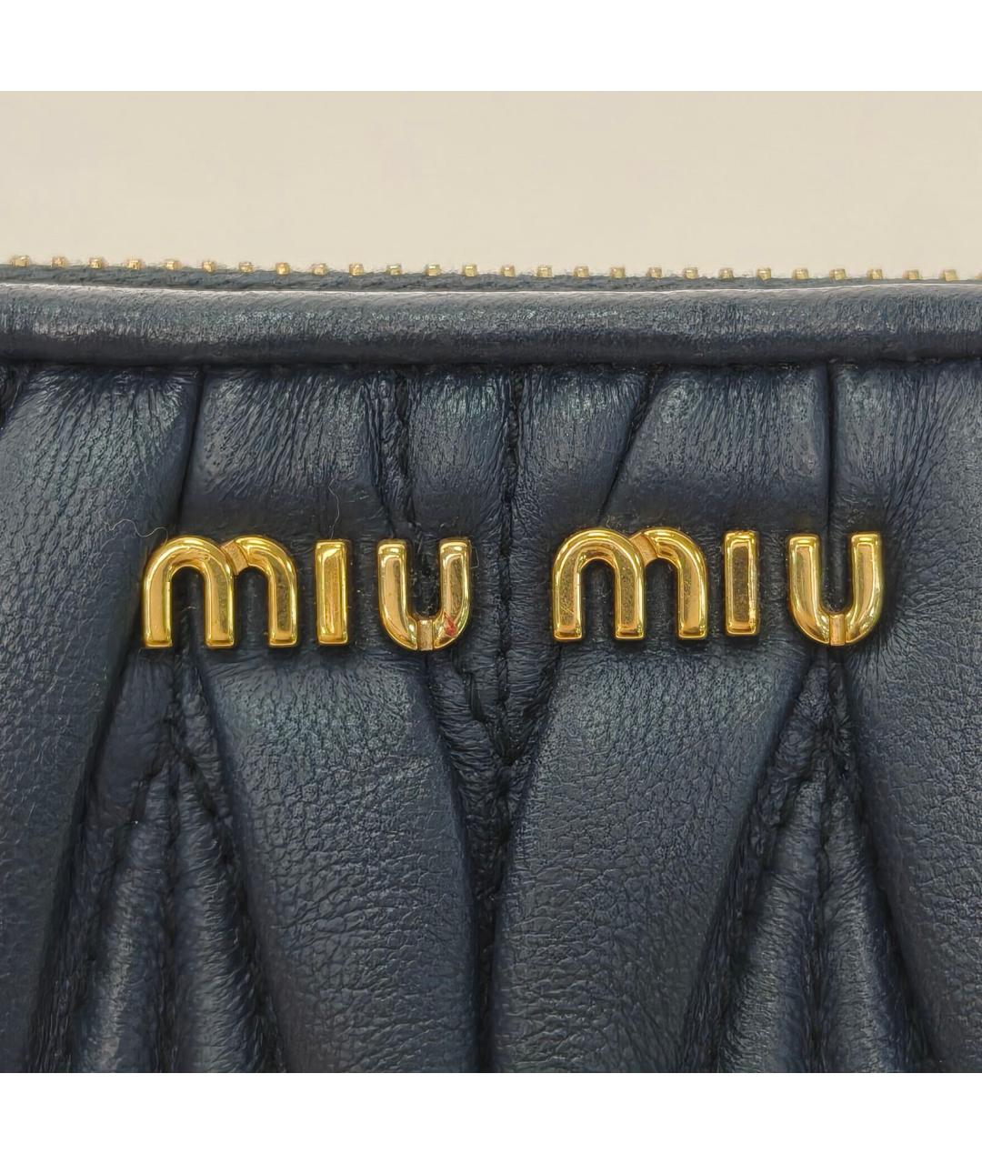 MIU MIU Темно-синяя кожаная сумка через плечо, фото 7