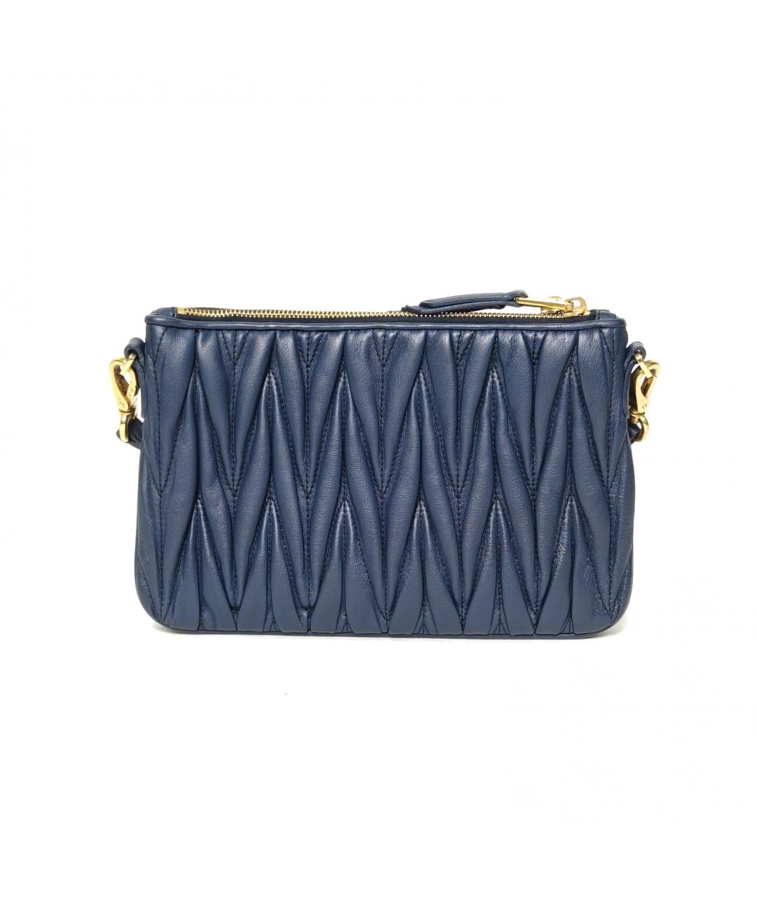 MIU MIU Темно-синяя кожаная сумка через плечо, фото 4