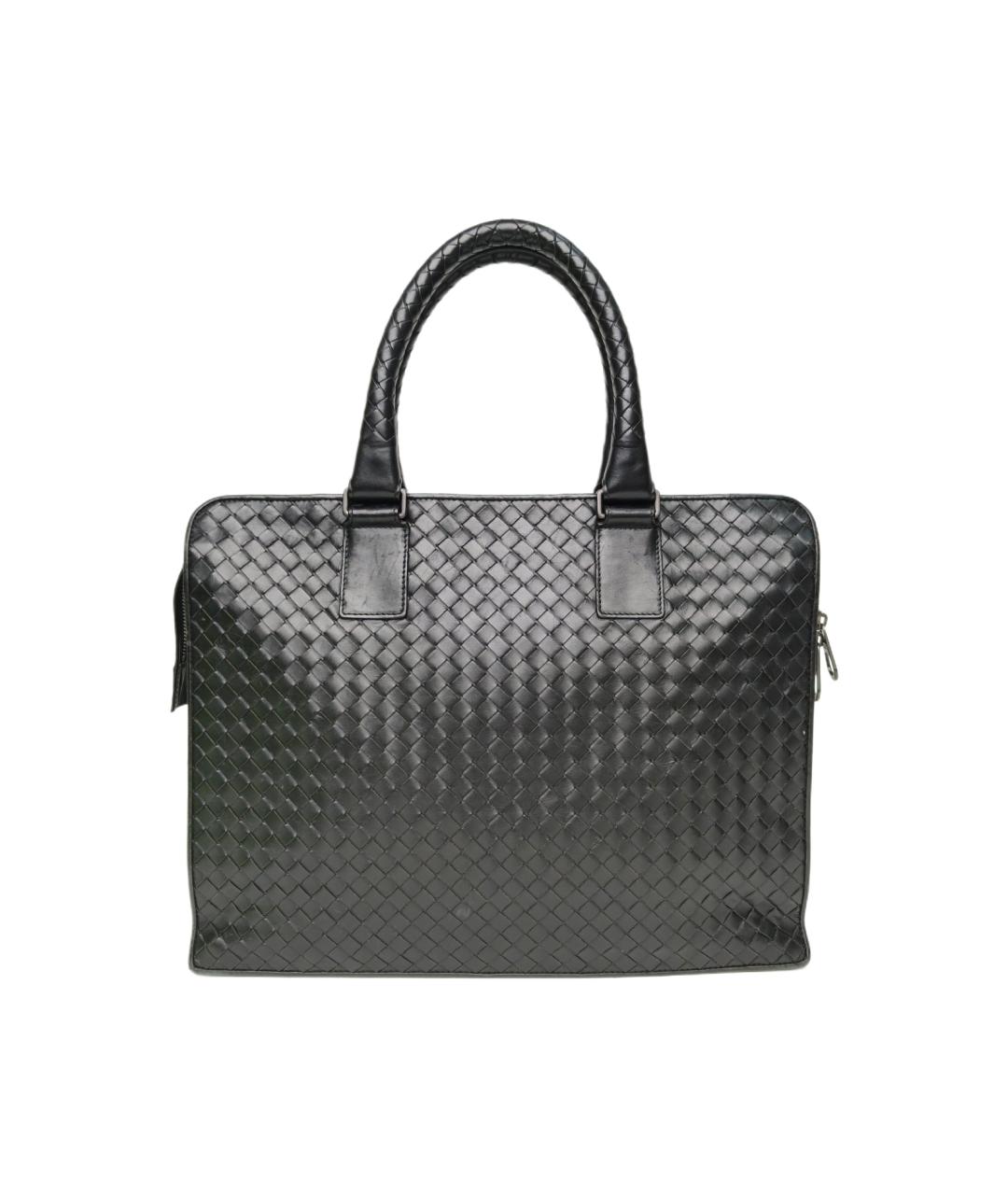 BOTTEGA VENETA Черный кожаный портфель, фото 10