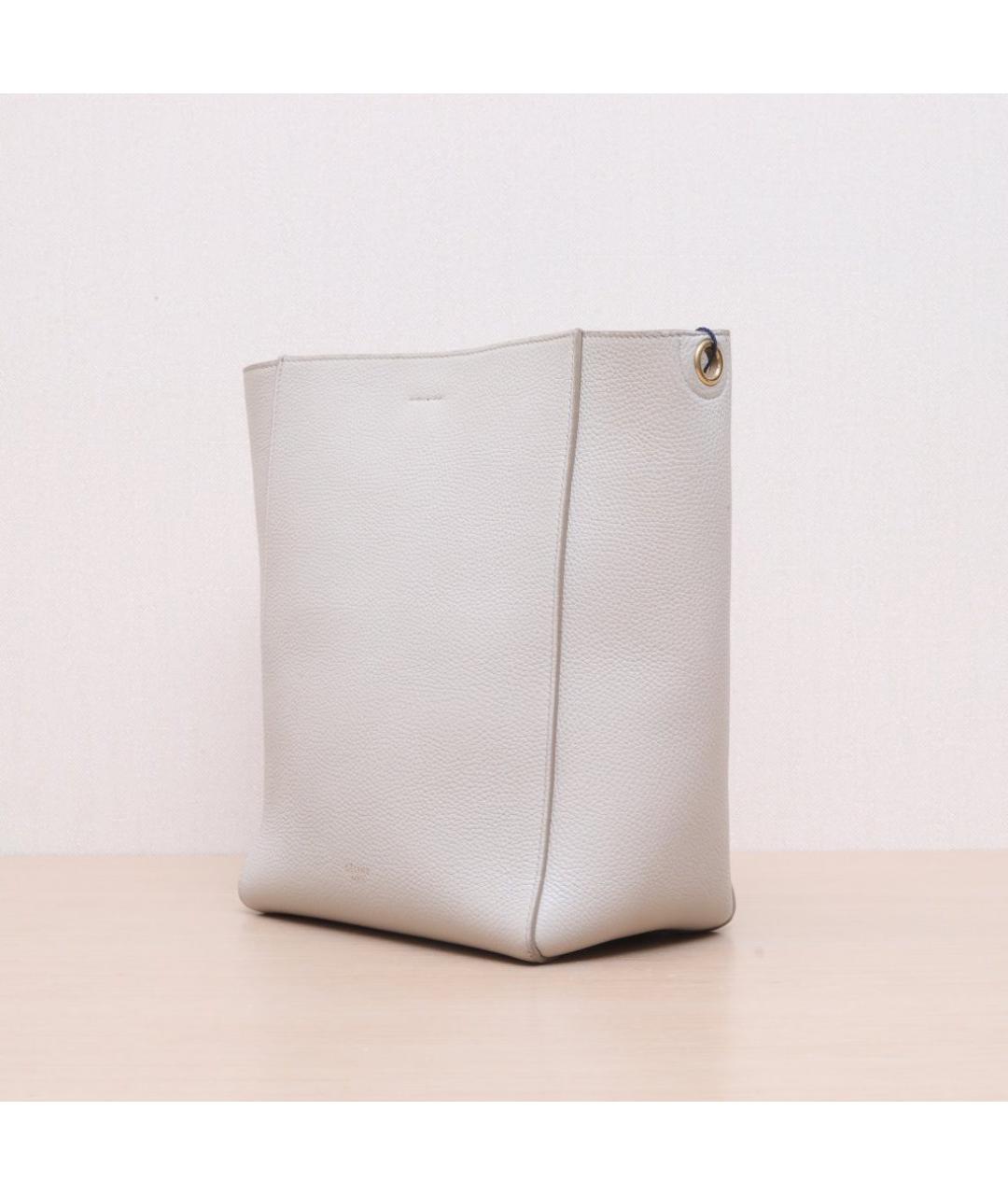 CELINE Белая кожаная сумка через плечо, фото 4