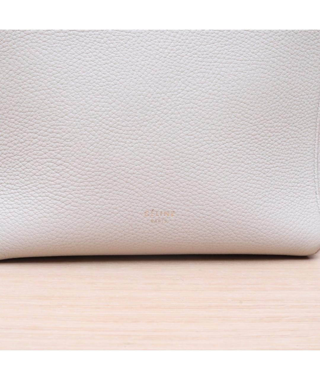 CELINE Белая кожаная сумка через плечо, фото 8