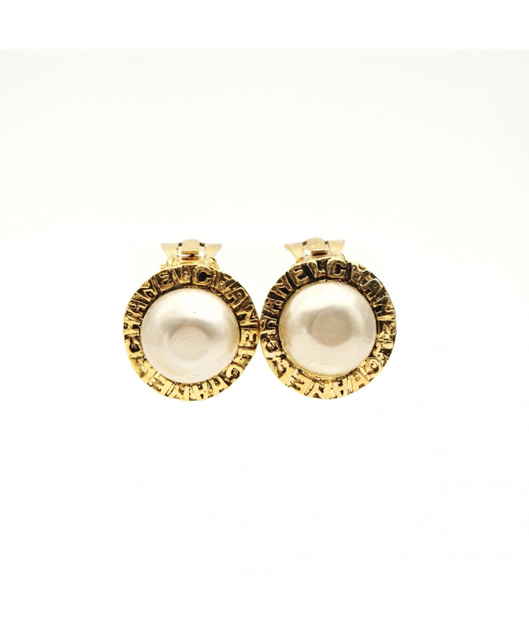 CHANEL Золотые металлические клипсы, фото 2