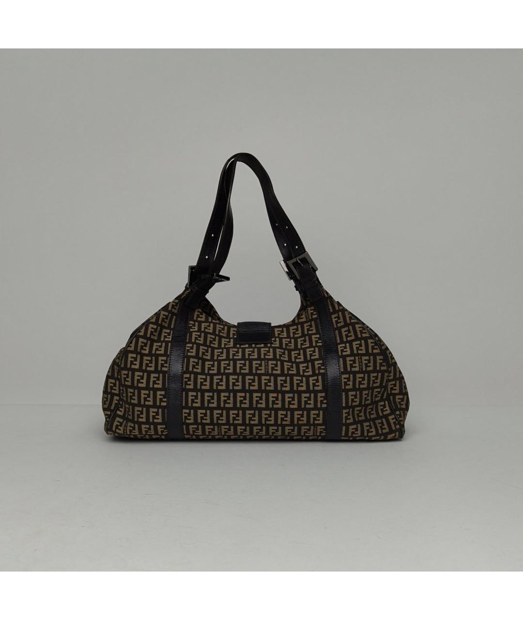 FENDI Коричневая тканевая сумка через плечо, фото 4