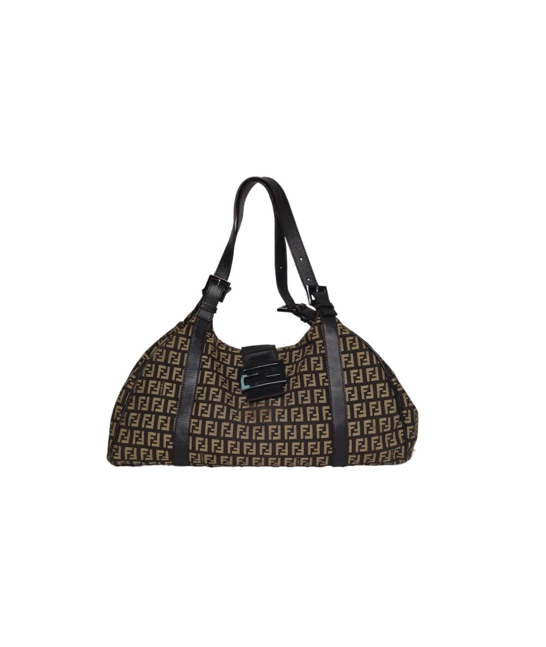 FENDI Коричневая тканевая сумка через плечо, фото 10