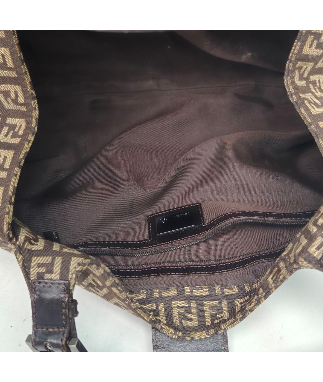 FENDI Коричневая тканевая сумка через плечо, фото 6
