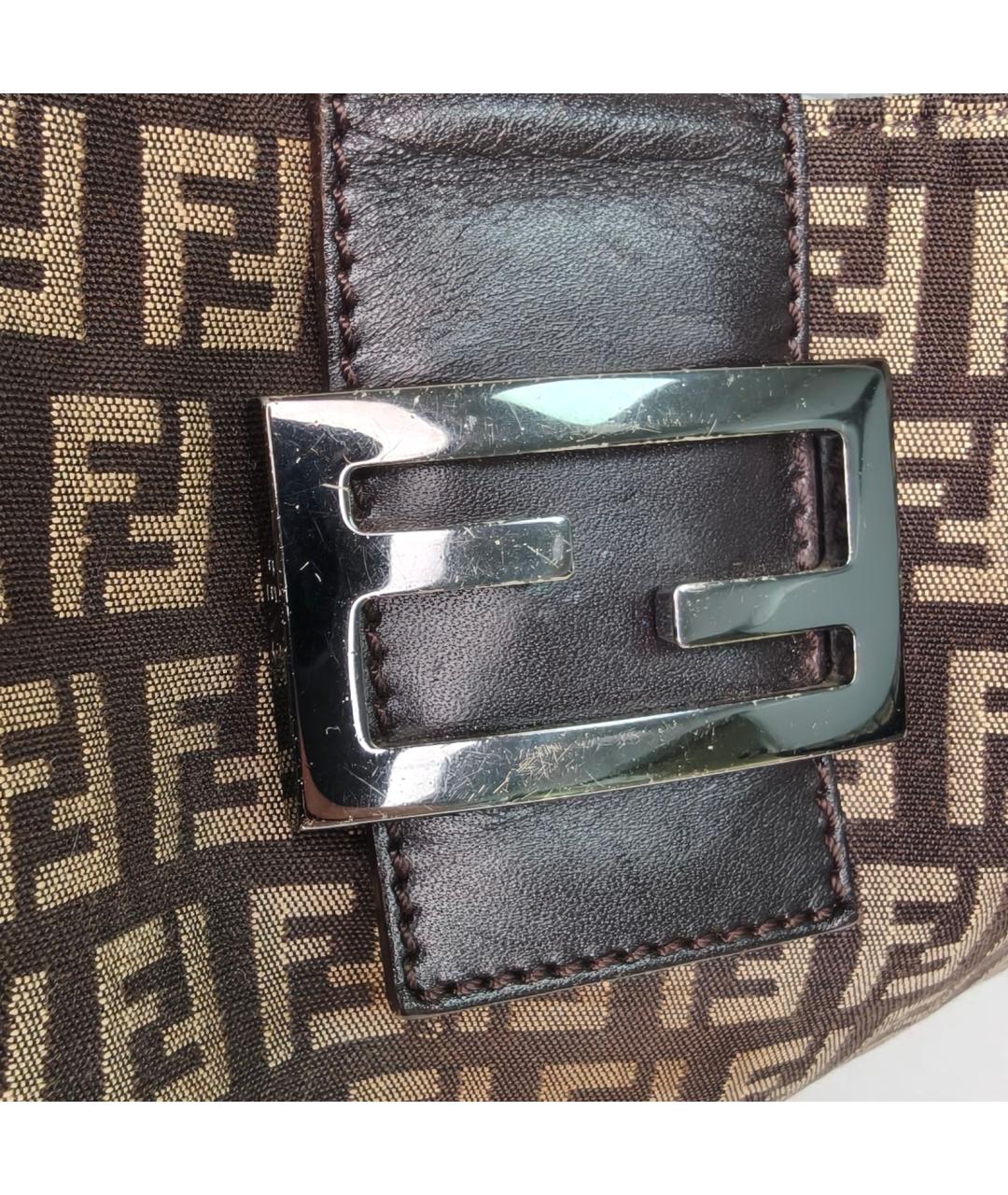 FENDI Коричневая тканевая сумка через плечо, фото 8