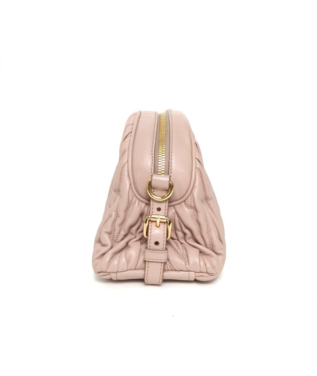 MIU MIU Розовая кожаная сумка через плечо, фото 3