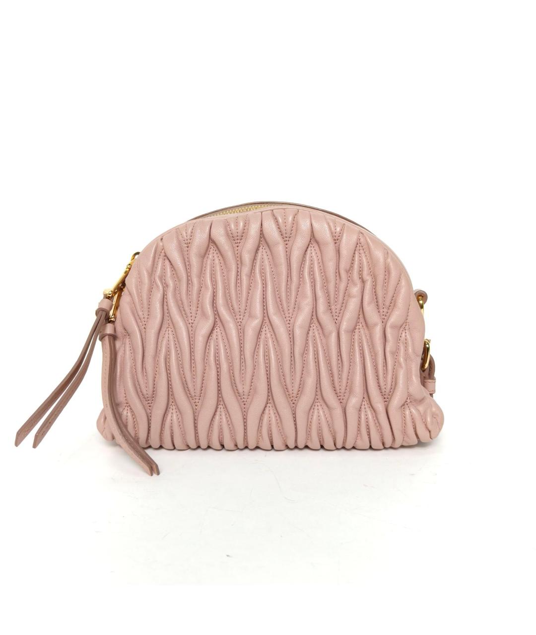 MIU MIU Розовая кожаная сумка через плечо, фото 4