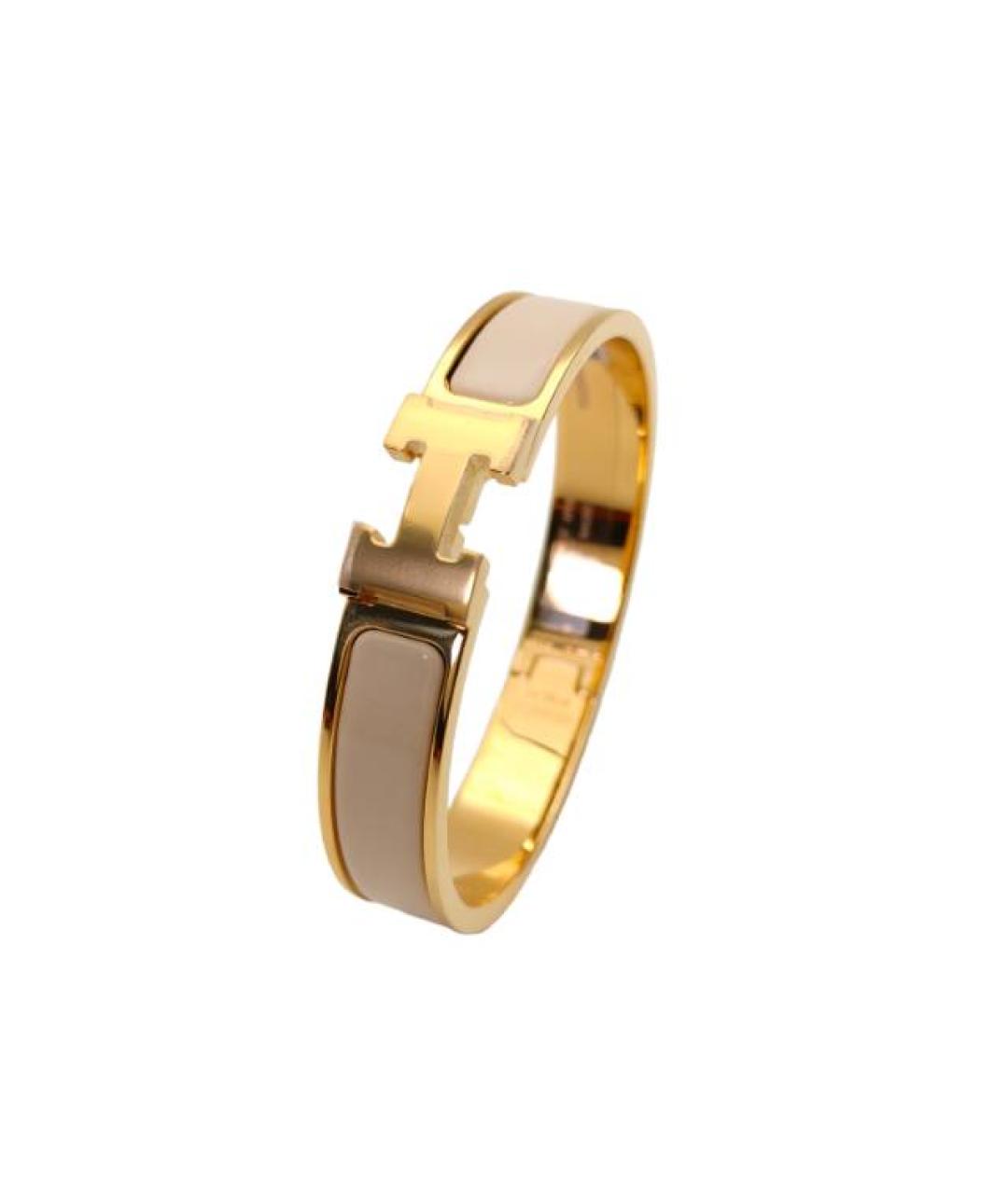 HERMES Бежевый металлический браслет, фото 2