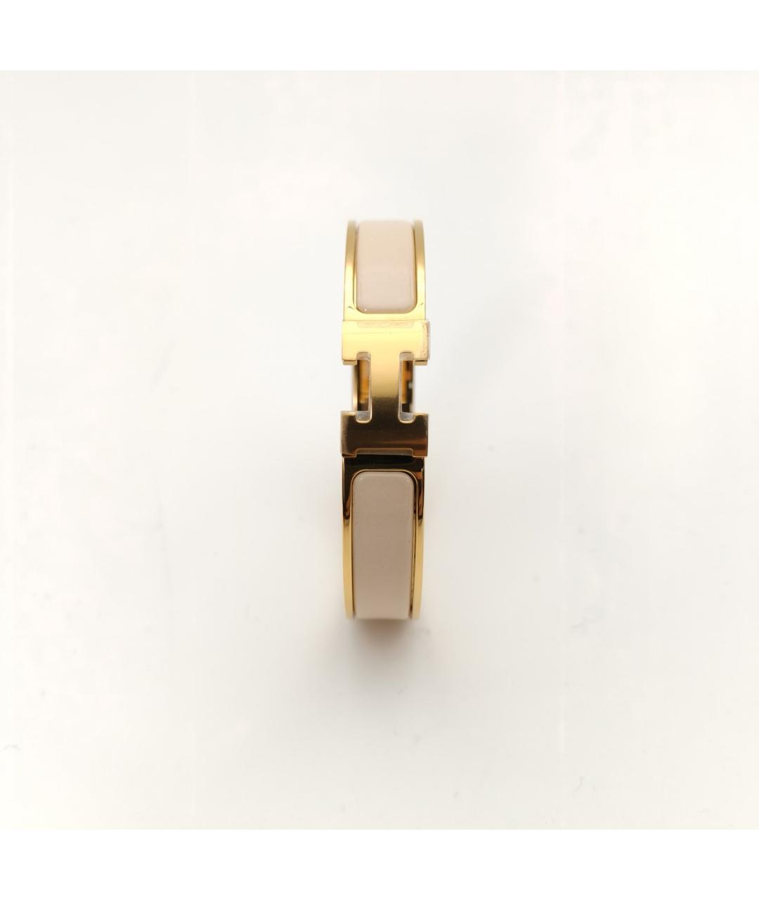 HERMES Бежевый металлический браслет, фото 4