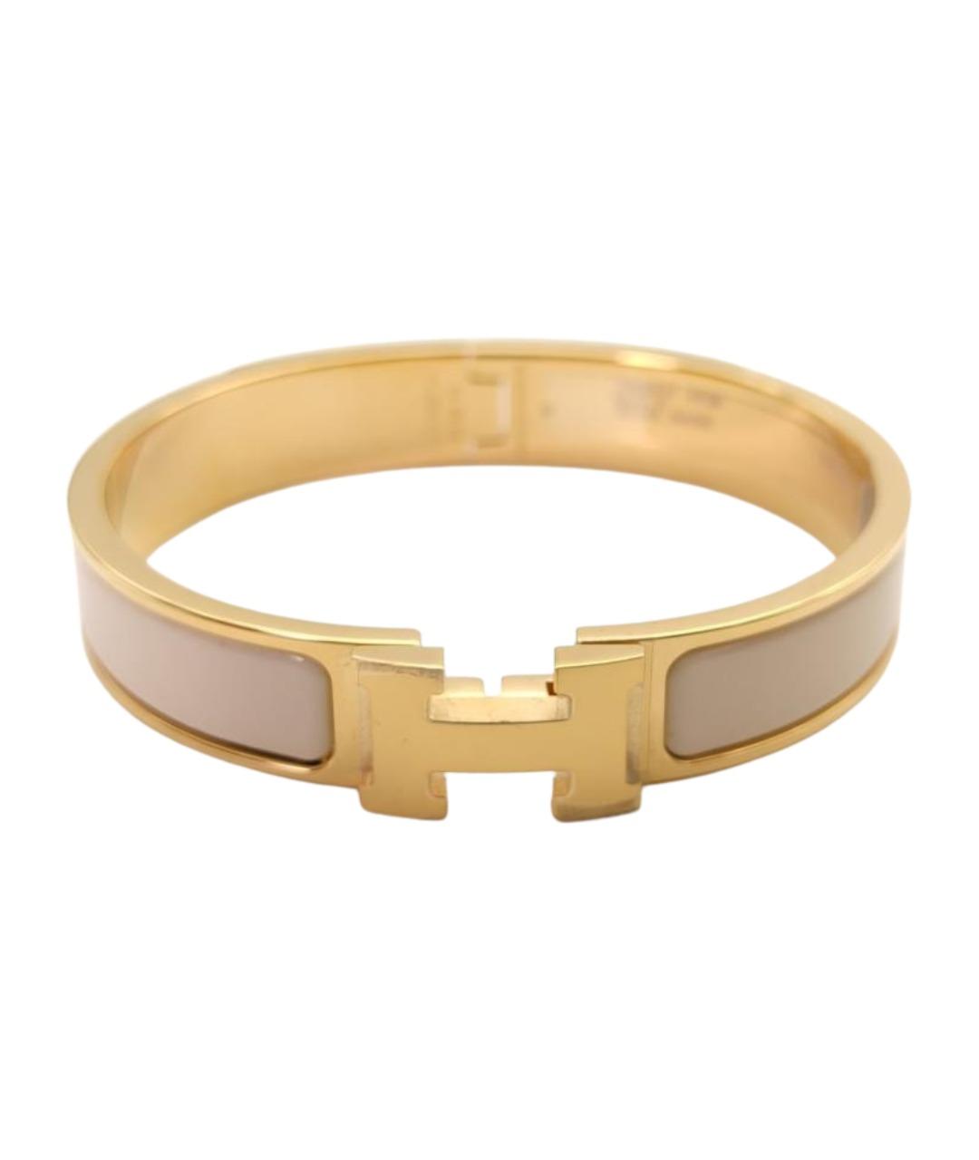 HERMES Бежевый металлический браслет, фото 1