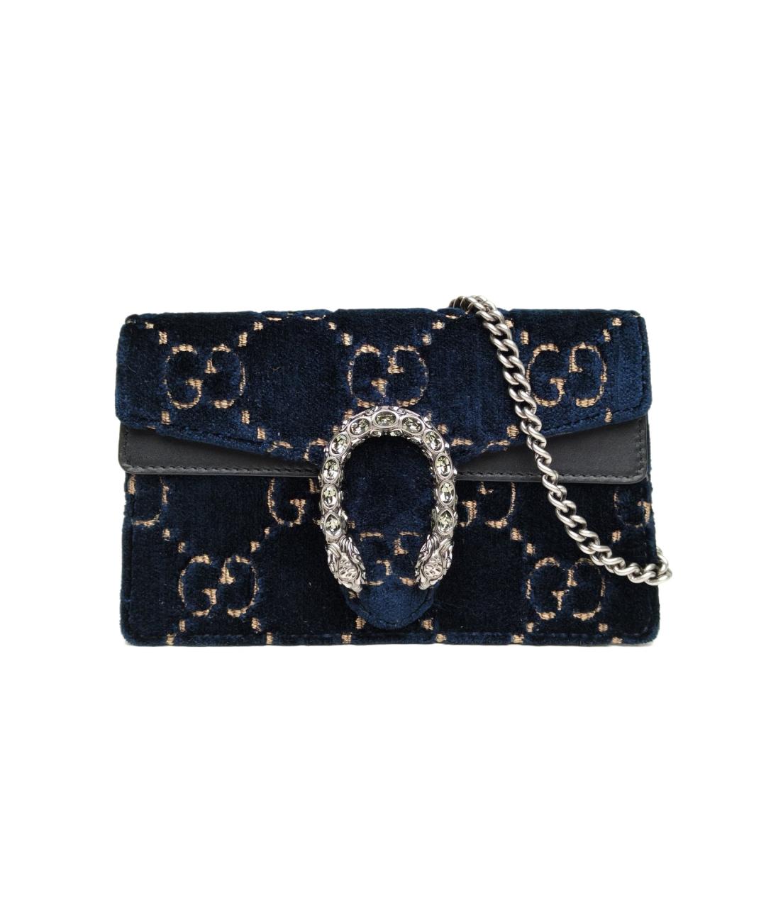 GUCCI Темно-синяя тканевая сумка через плечо, фото 1