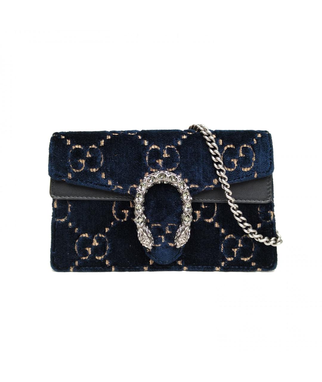 GUCCI Темно-синяя тканевая сумка через плечо, фото 2