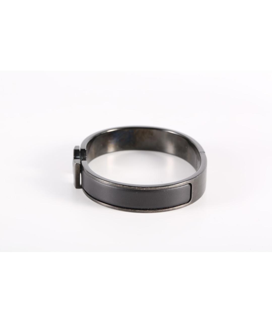 HERMES Черный металлический браслет, фото 2