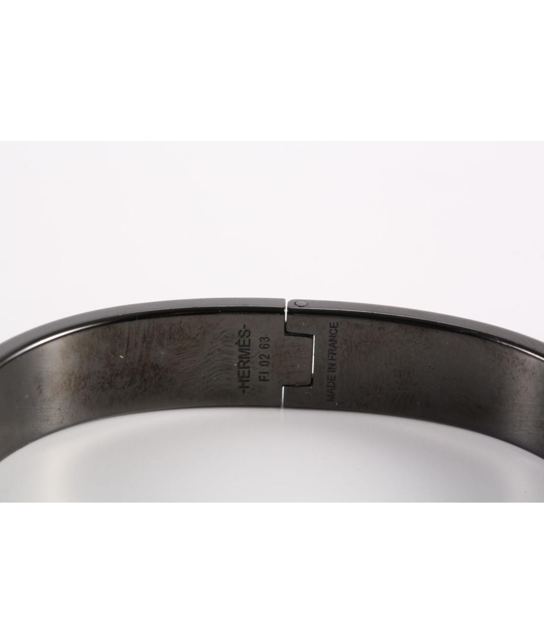 HERMES Черный металлический браслет, фото 4