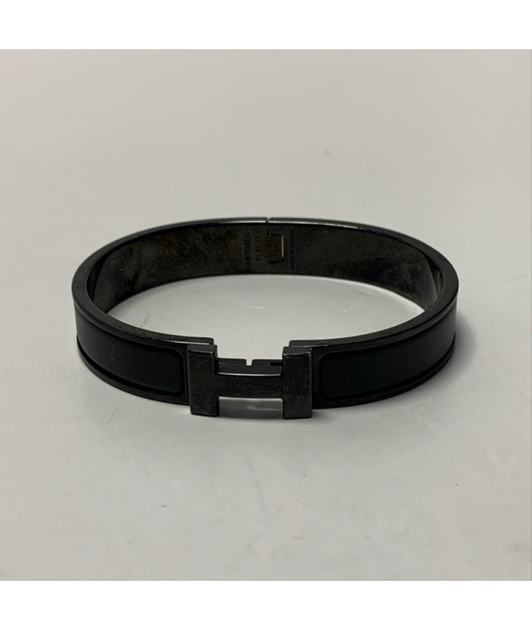HERMES Черный металлический браслет, фото 6