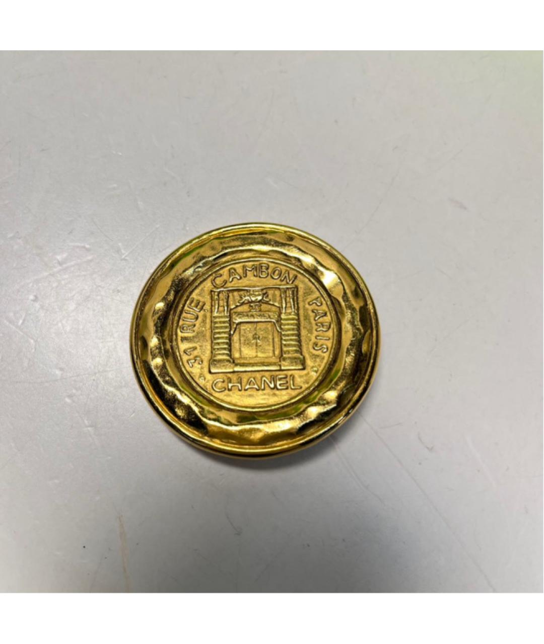 CHANEL Золотая металлическая булавка / брошь, фото 8