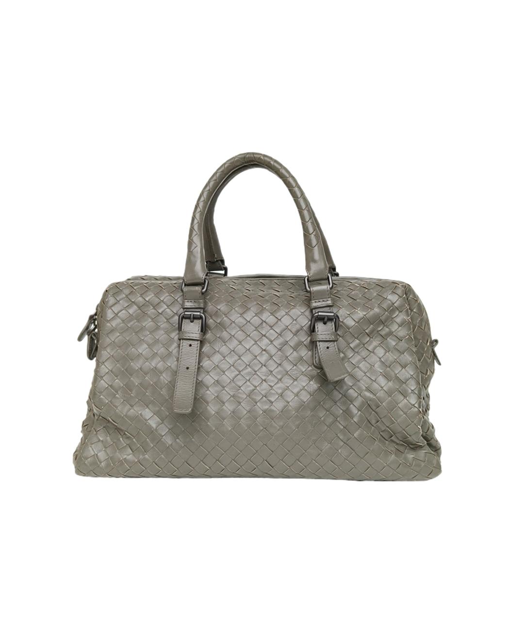 BOTTEGA VENETA Хаки кожаная сумка с короткими ручками, фото 10