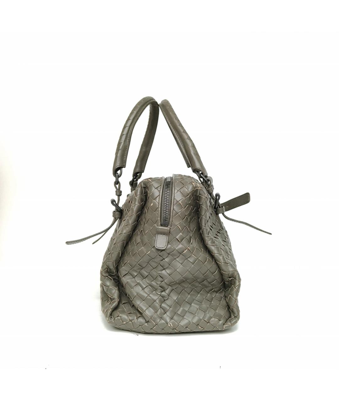 BOTTEGA VENETA Хаки кожаная сумка с короткими ручками, фото 3