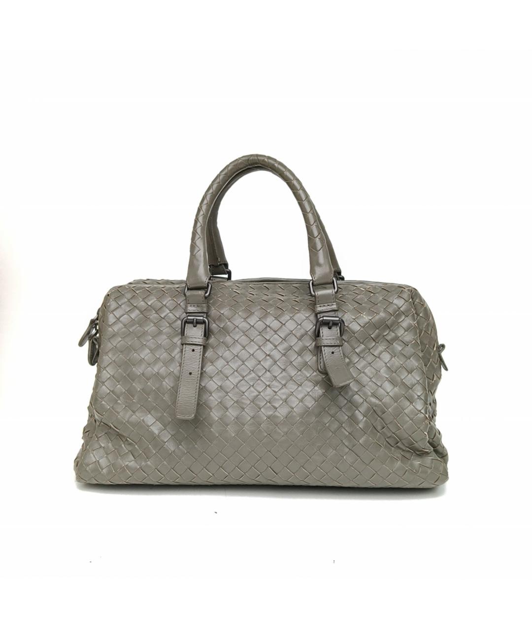 BOTTEGA VENETA Хаки кожаная сумка с короткими ручками, фото 2
