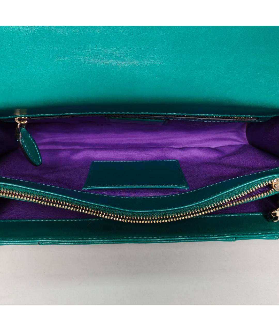 BVLGARI Зеленая кожаная сумка через плечо, фото 8