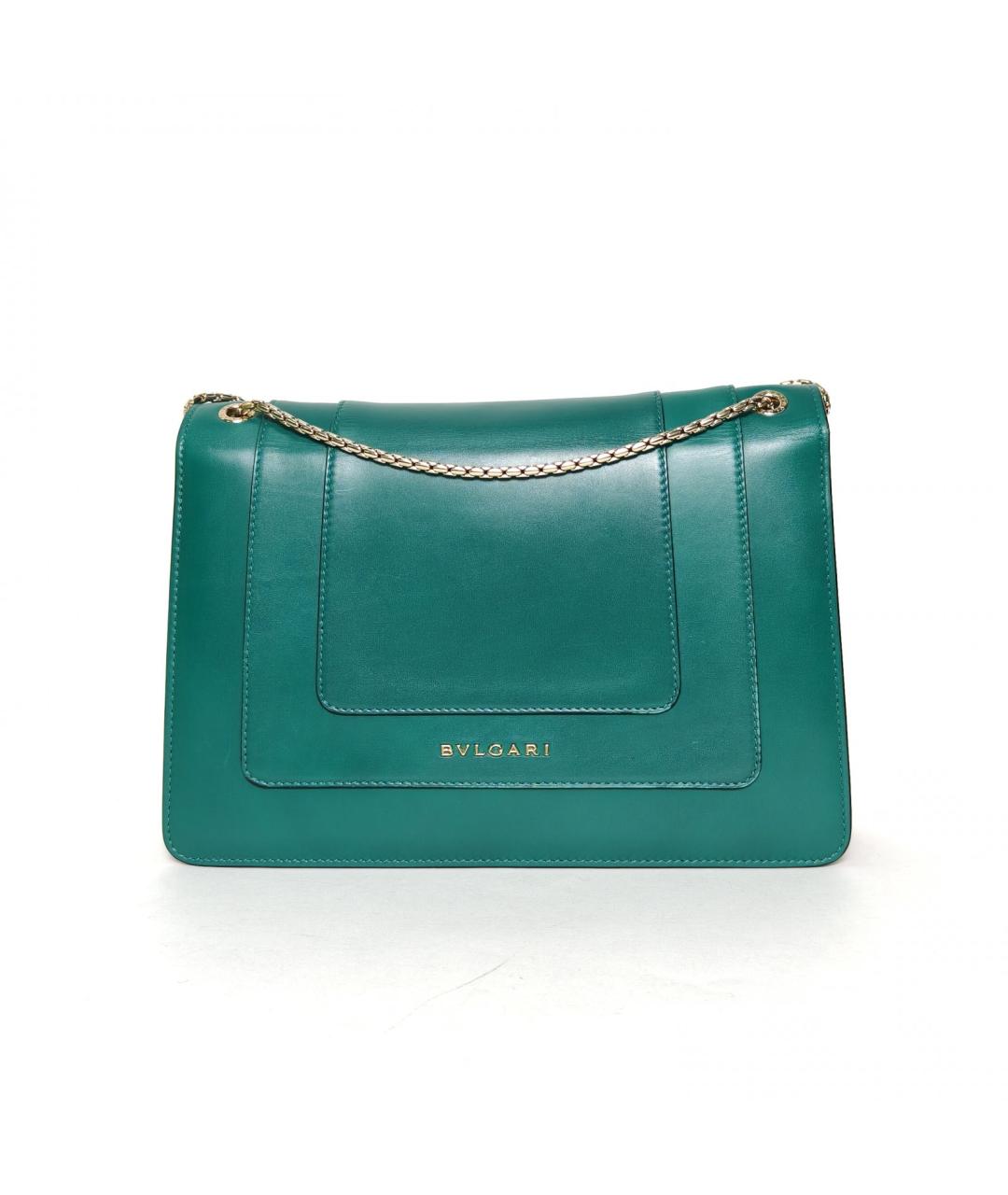 BVLGARI Зеленая кожаная сумка через плечо, фото 4