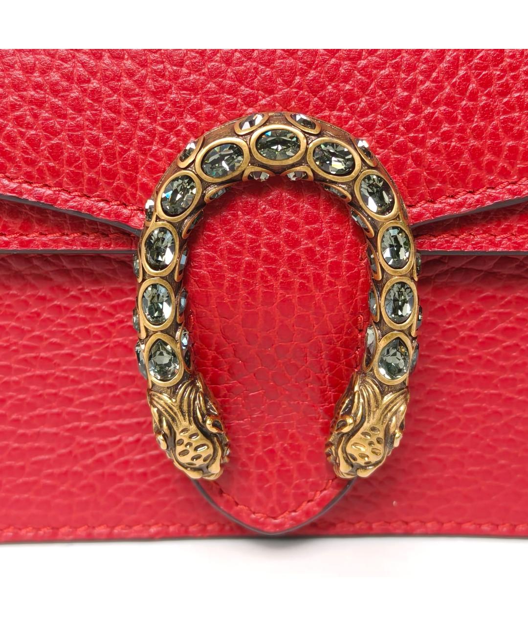 GUCCI Красная кожаная сумка через плечо, фото 7