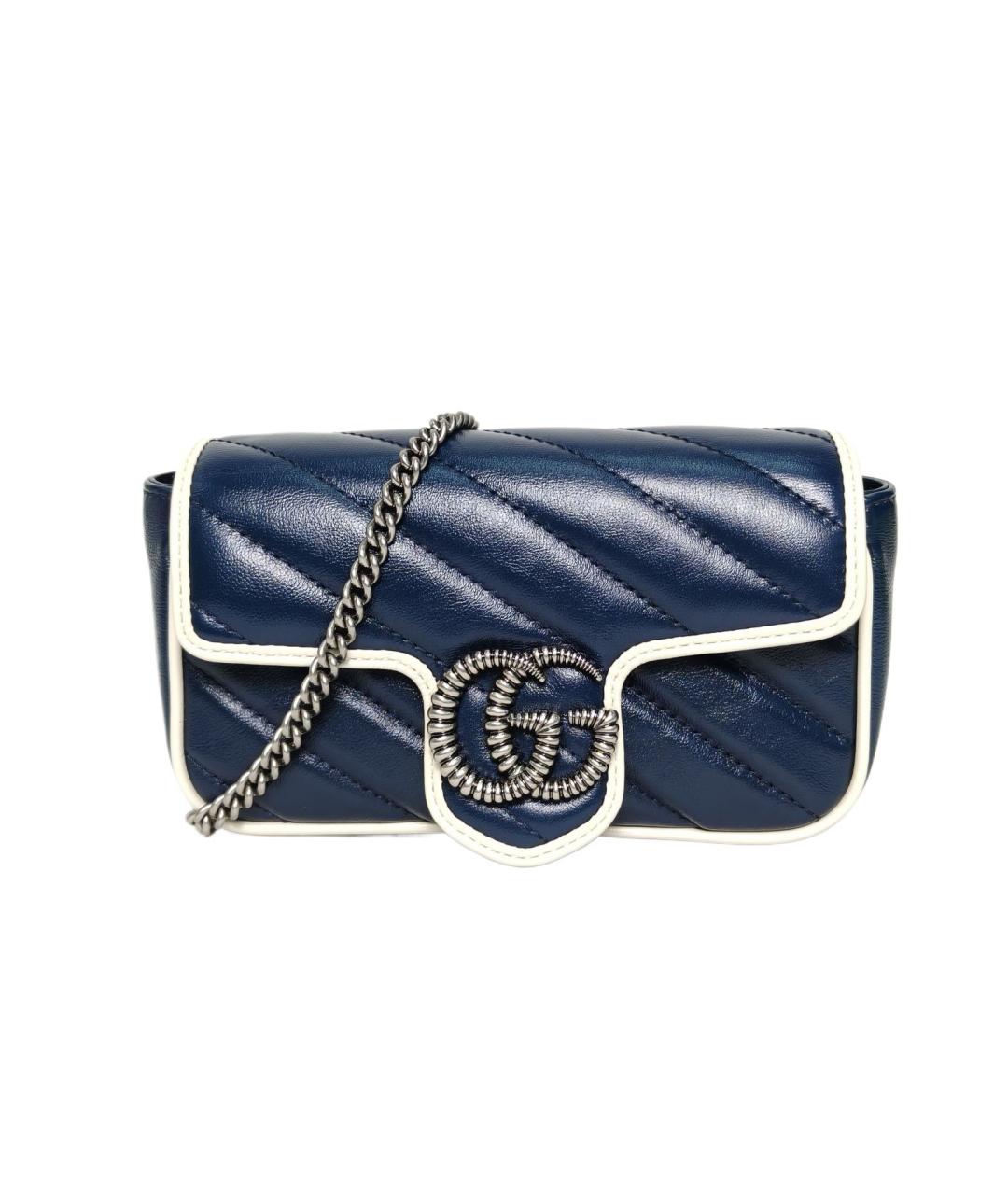 GUCCI Синяя кожаная сумка через плечо, фото 10