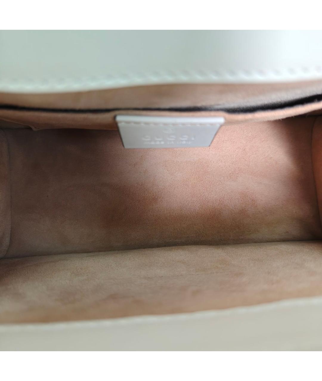 GUCCI Белая кожаная сумка через плечо, фото 8