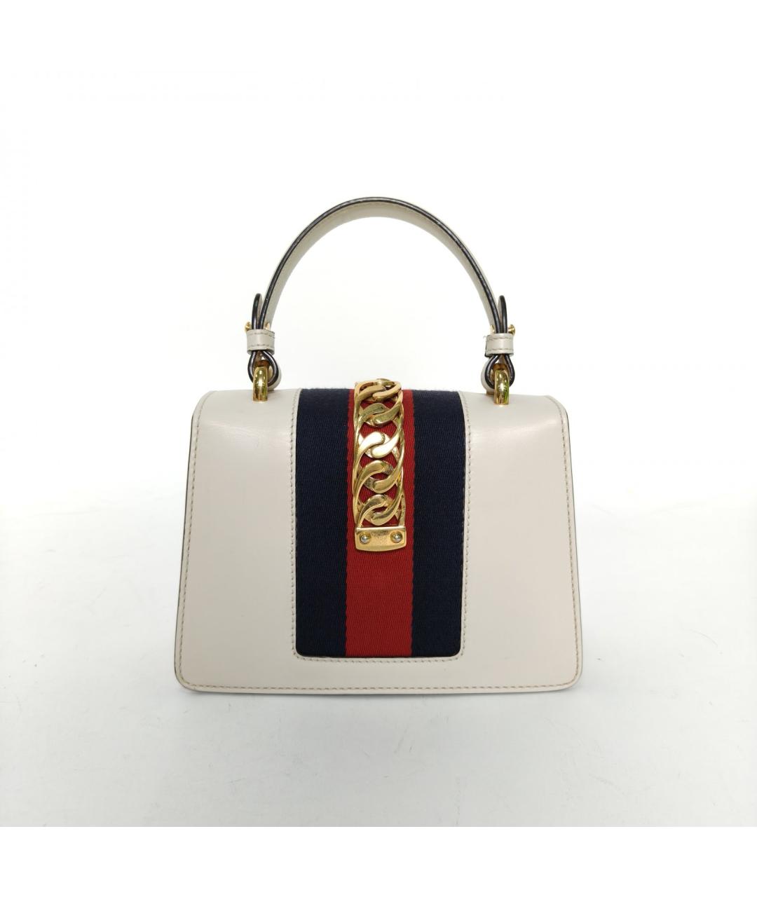 GUCCI Белая кожаная сумка через плечо, фото 4