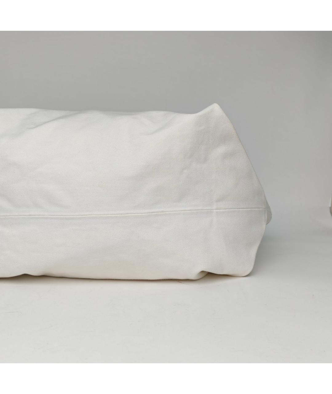 CELINE Белая тканевая сумка тоут, фото 7