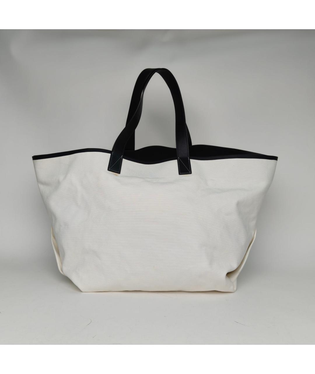 CELINE Белая тканевая сумка тоут, фото 4