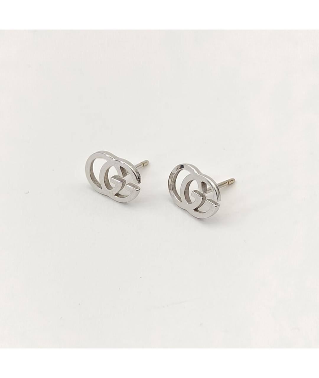 GUCCI Серебряные серьги из белого золота, фото 5