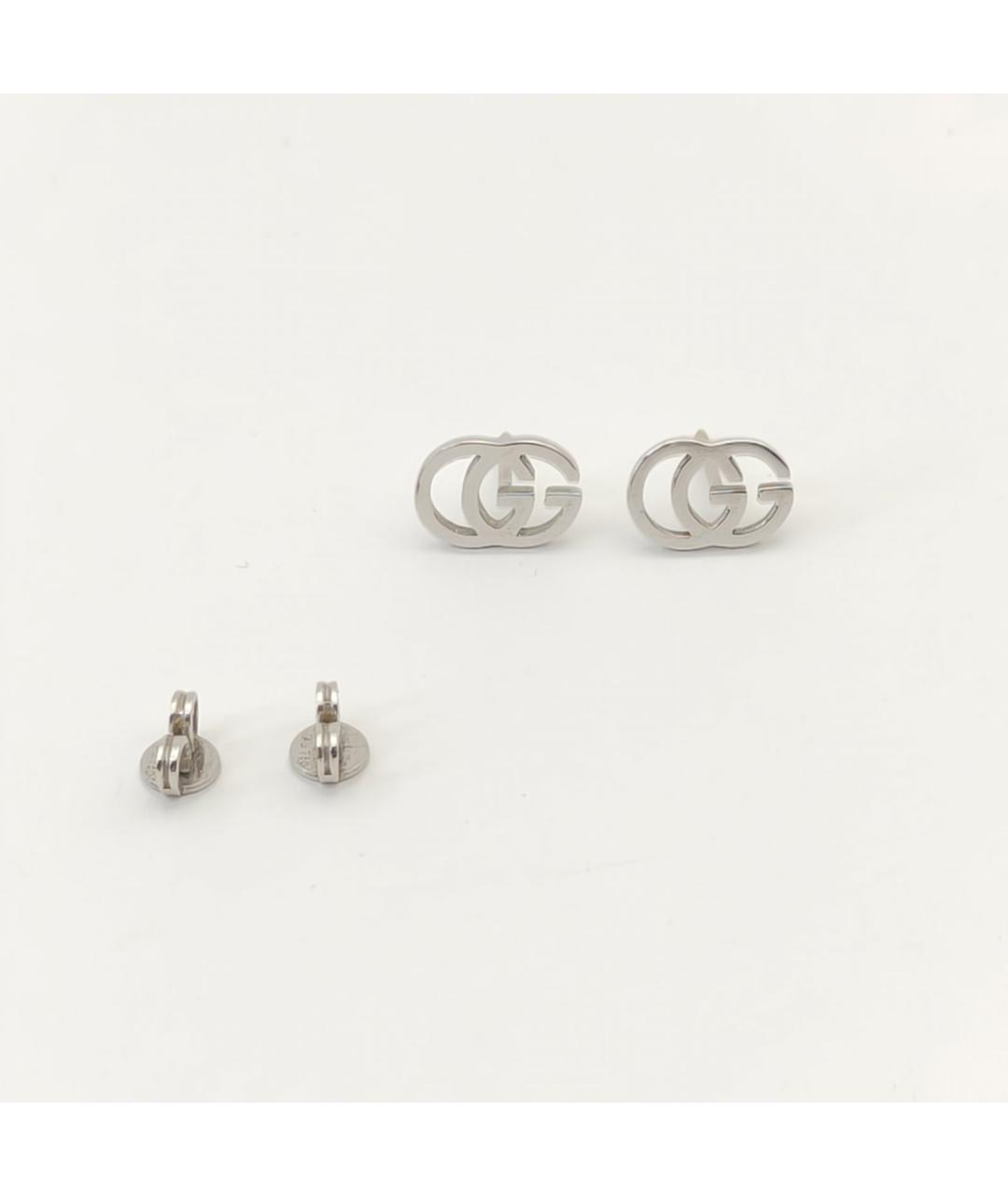 GUCCI Серебряные серьги из белого золота, фото 4