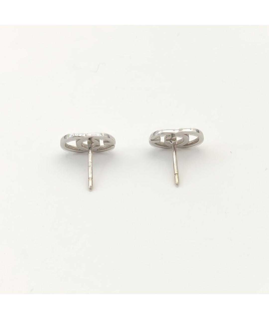 GUCCI Серебряные серьги из белого золота, фото 6