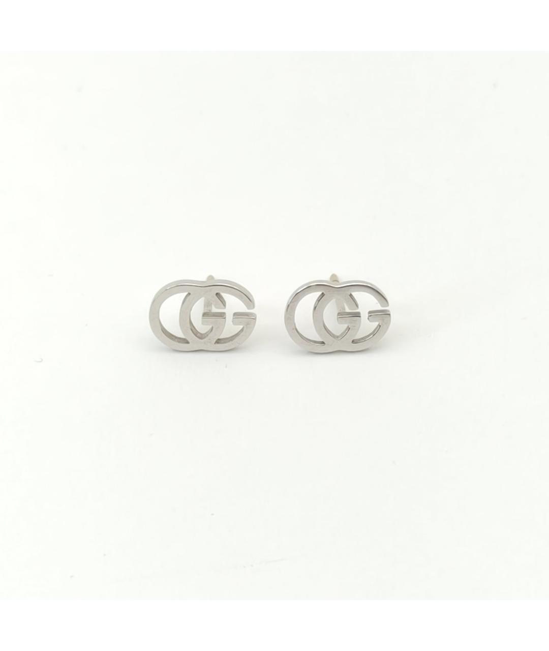 GUCCI Серебряные серьги из белого золота, фото 3