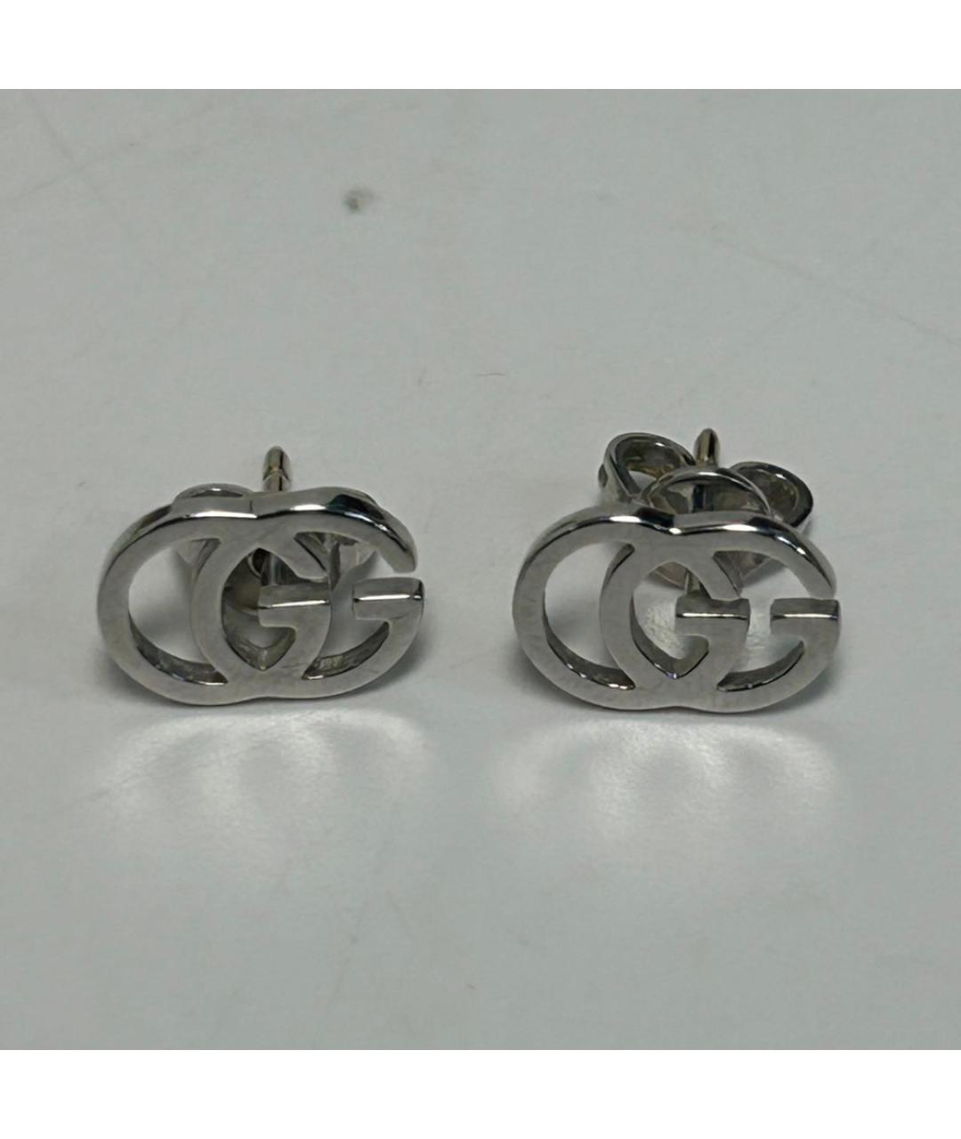 GUCCI Серебряные серьги из белого золота, фото 7