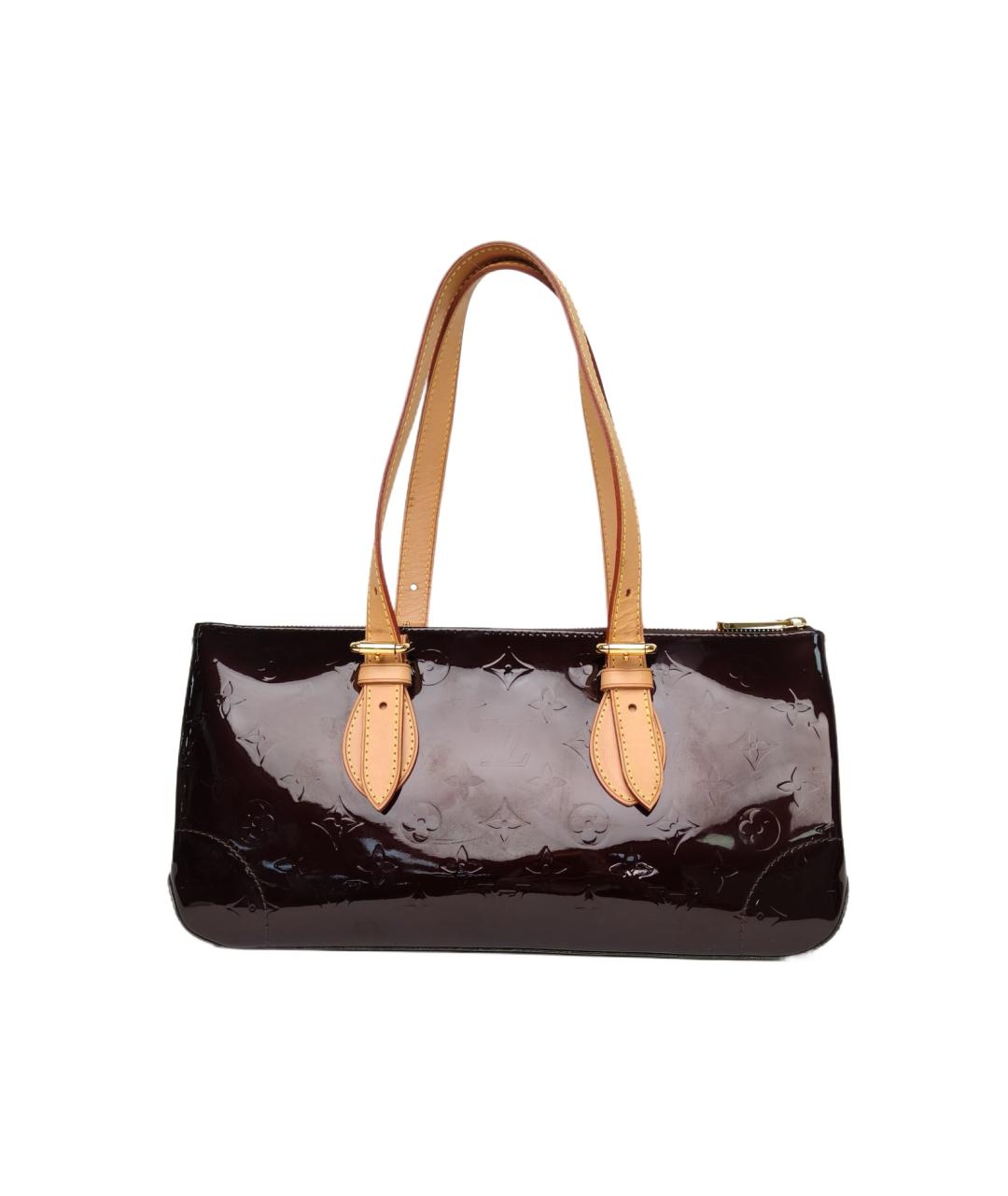 LOUIS VUITTON Бордовая сумка через плечо из лакированной кожи, фото 10