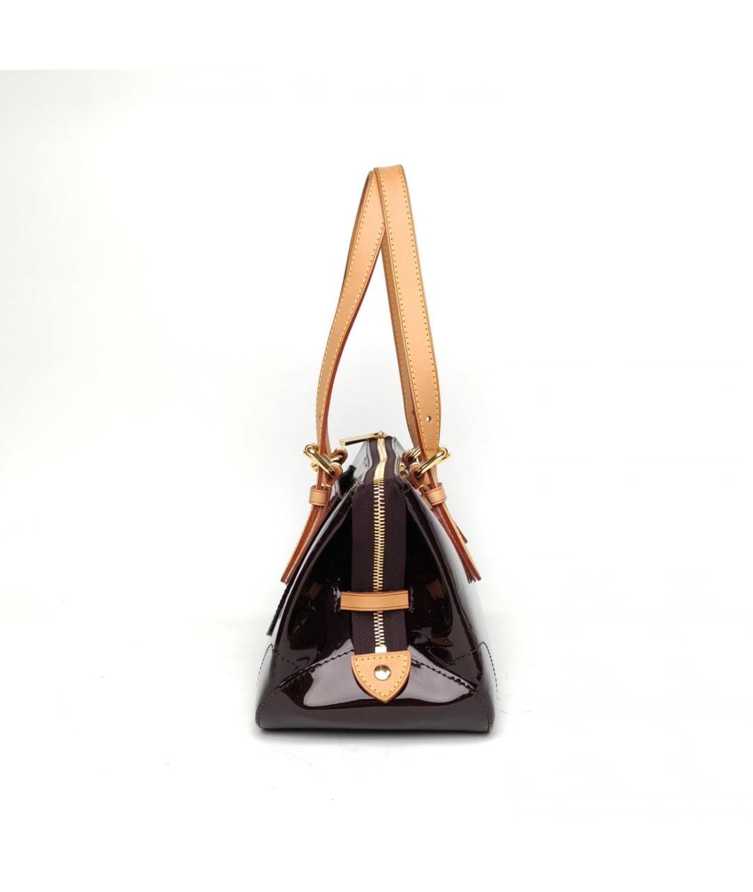 LOUIS VUITTON Бордовая сумка через плечо из лакированной кожи, фото 5