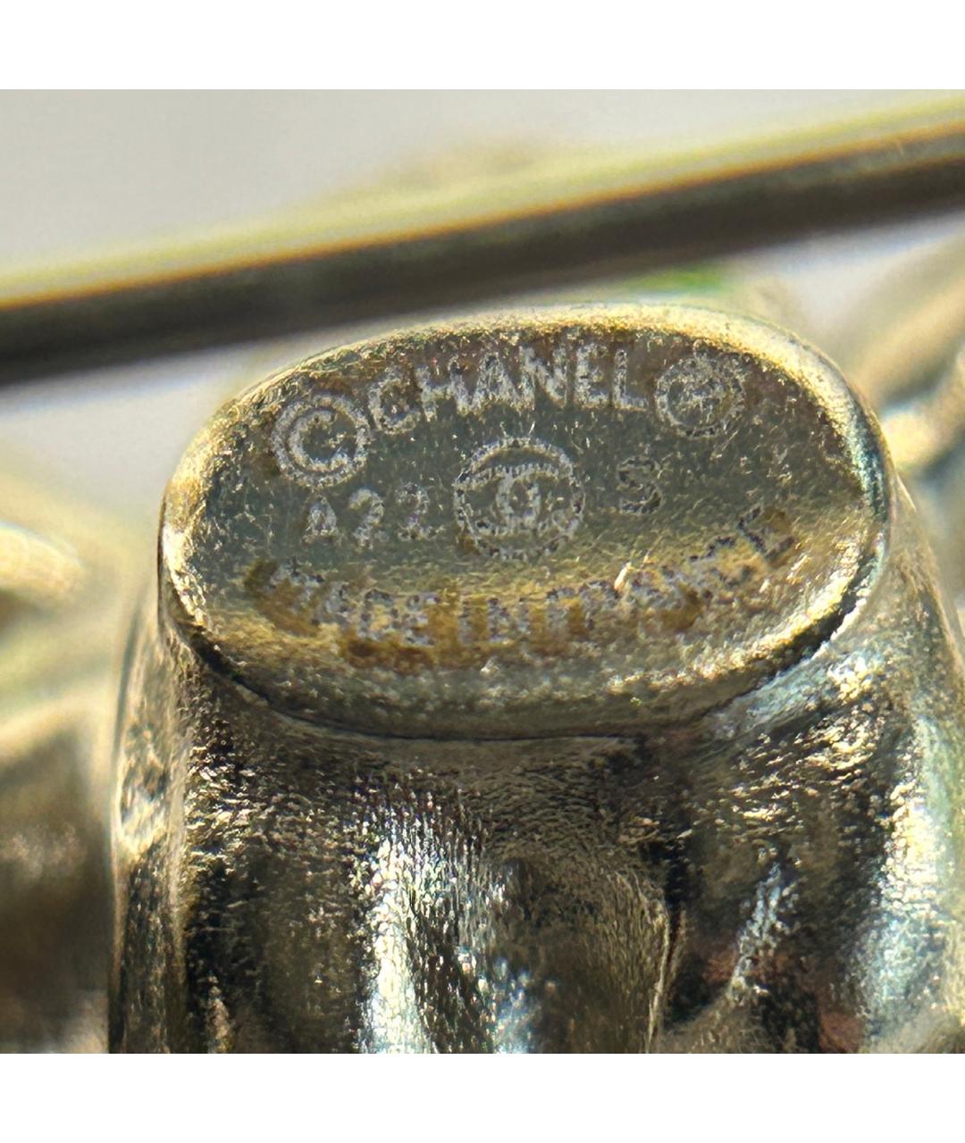 CHANEL Золотая металлическая булавка / брошь, фото 9