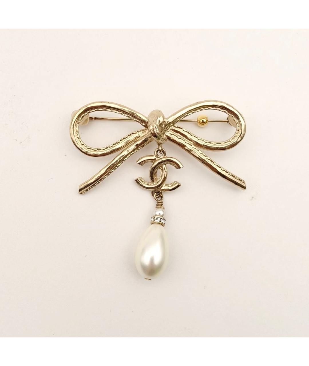 CHANEL Золотая металлическая булавка / брошь, фото 2