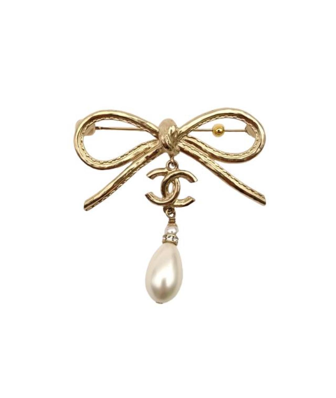 CHANEL Золотая металлическая булавка / брошь, фото 1