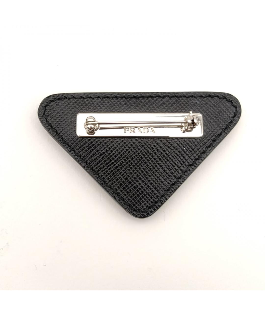 PRADA Черная кожаная булавка / брошь, фото 4