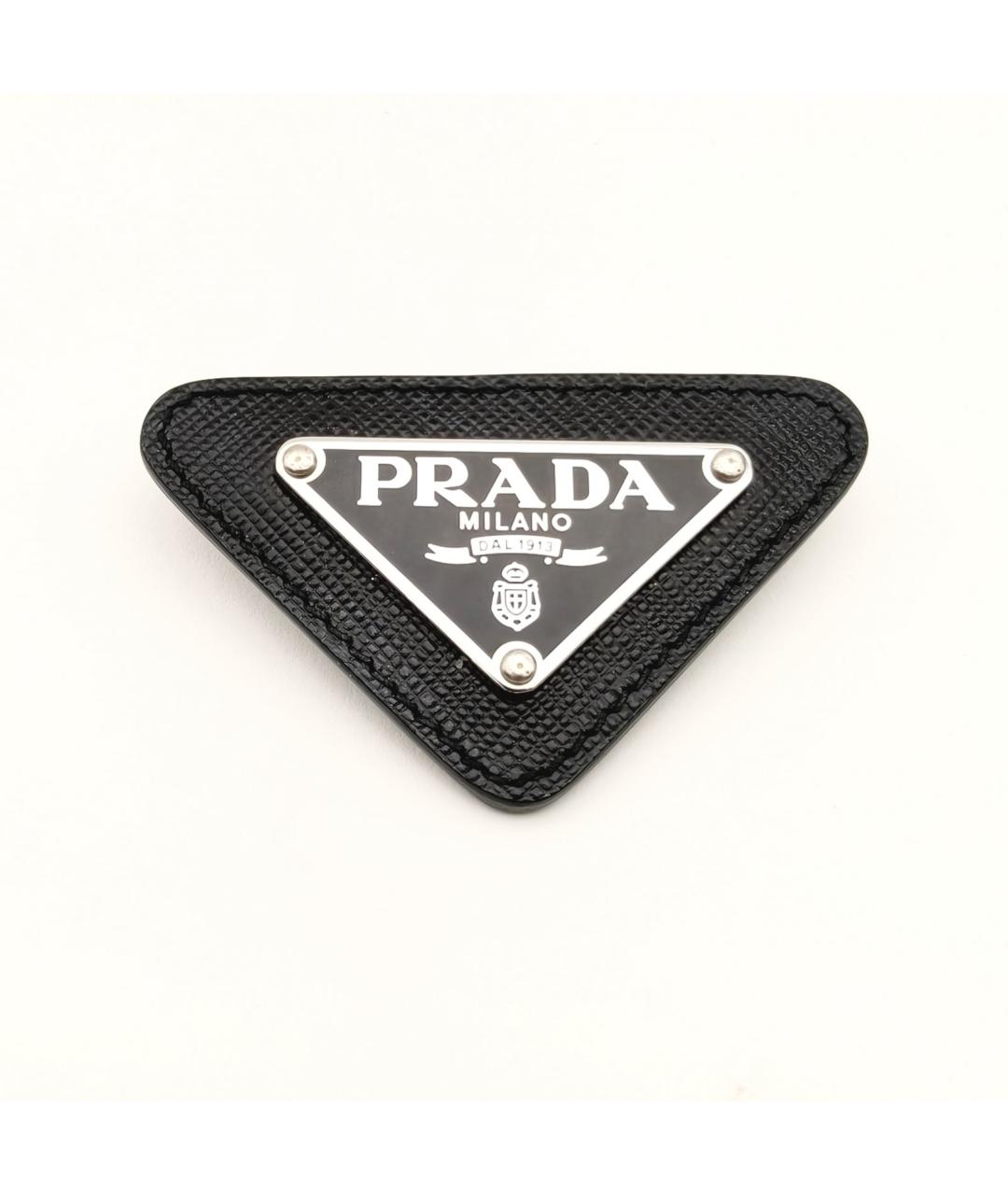 PRADA Черная кожаная булавка / брошь, фото 2