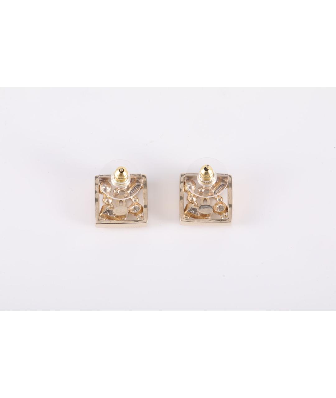 CHANEL Золотые металлические серьги, фото 4