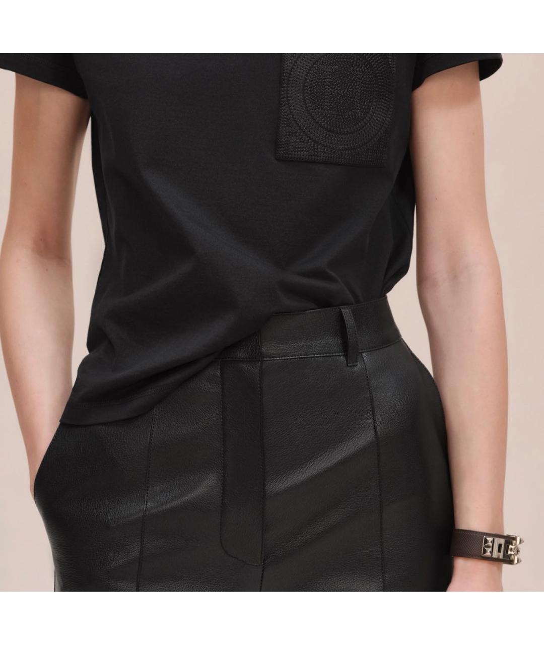 HERMES Черная хлопковая майка, фото 3