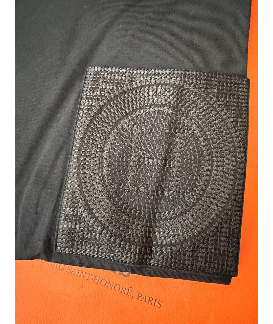 HERMES Черная хлопковая майка, фото 5