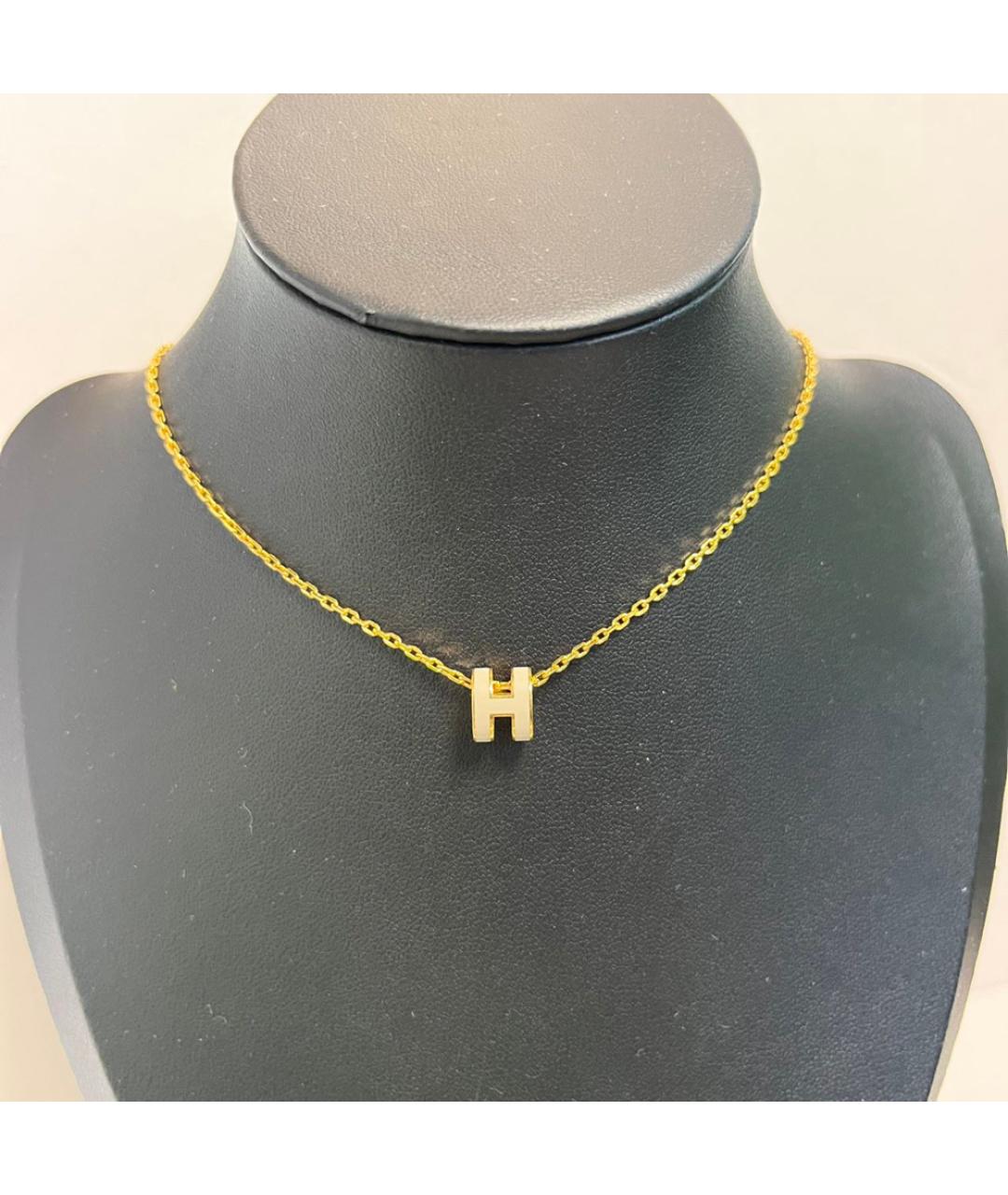 HERMES Золотое металлическое колье, фото 8